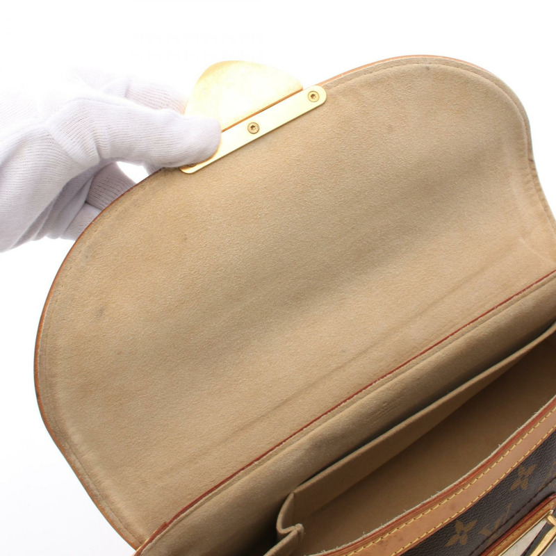 LOUIS VUITTON Beverly MM 肩背包 M40121 Monogram 帆布 棕色 二手 女士 LV-12