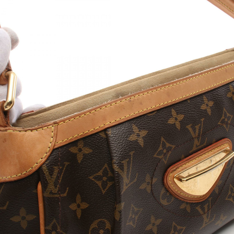 LOUIS VUITTON Beverly MM 肩背包 M40121 Monogram 帆布 棕色 二手 女士 LV-13
