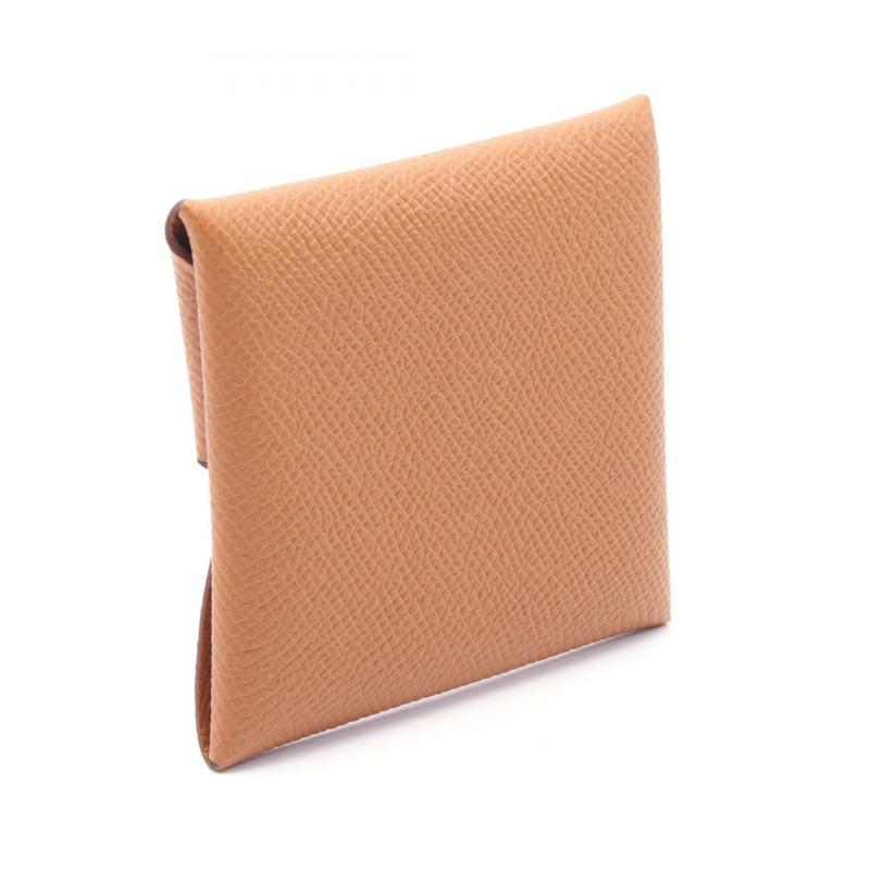 HERMES Bastia 金零錢包皮夾 B Epsom Epsom Brown SHW-1