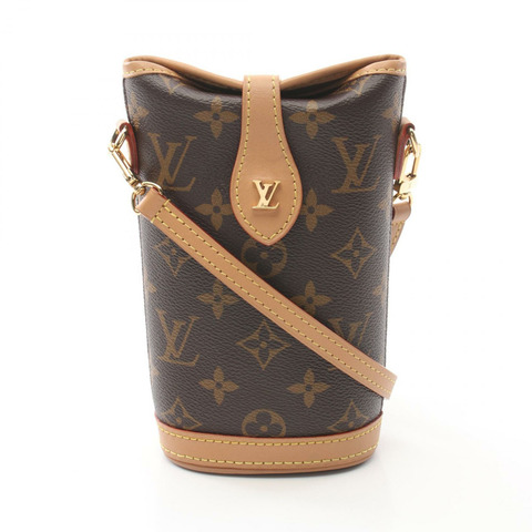LOUIS VUITTON Fold Me Pouch 斜背包 肩背包 M80874 Monogram 皮革 棕色