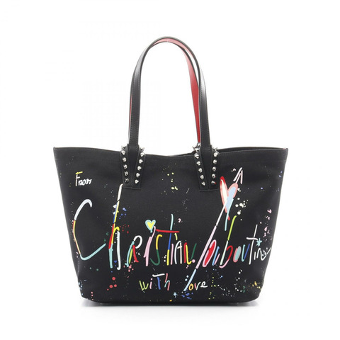 Christian Louboutin CABATA 沙灘包小號托特包 1255257BK01 帆布皮革黑色多色新款女款
