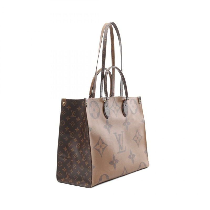 LOUIS VUITTON On-the-go GM 托特單肩包 M44576 Monogram Giant Reverse 棕色-1