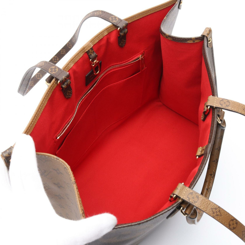 LOUIS VUITTON On-the-go GM 托特單肩包 M44576 Monogram Giant Reverse 棕色-2