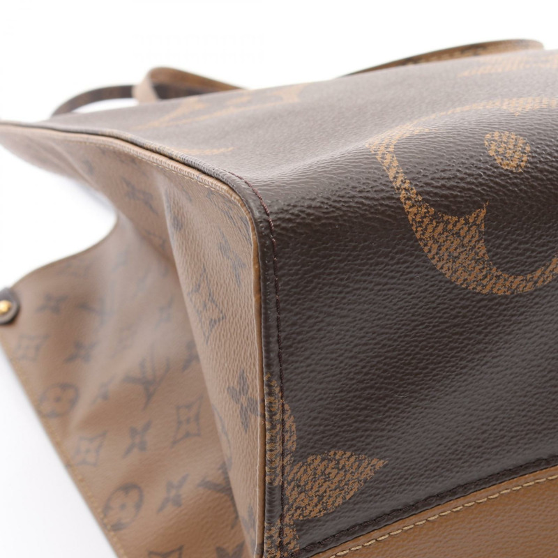 LOUIS VUITTON On-the-go GM 托特單肩包 M44576 Monogram Giant Reverse 棕色-5