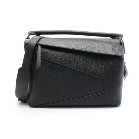 LOEWE Puzzle Edge 大號手提包 B510P00X051100 皮革 黑色 全新 女款