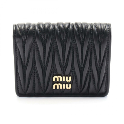 Miu Miu MATELASSE 雙折皮夾 5MV204AFPPF0002 皮革 黑色 全新 女款