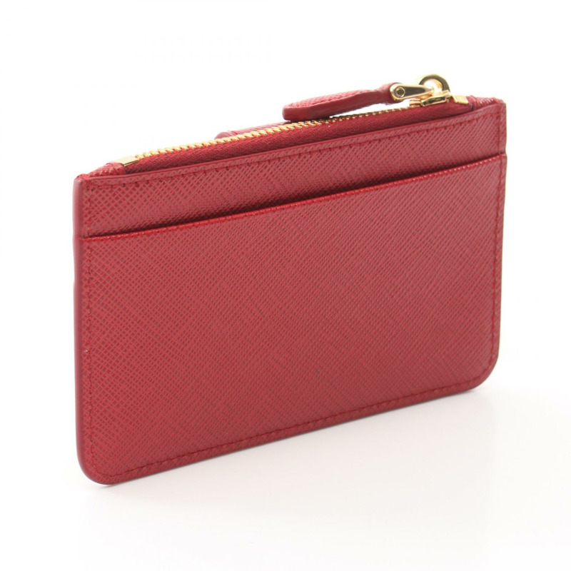 PRADA SAFFIANO TAB LU 零錢包 1MC0382C7XF068Z 皮革紅色全新女式-1