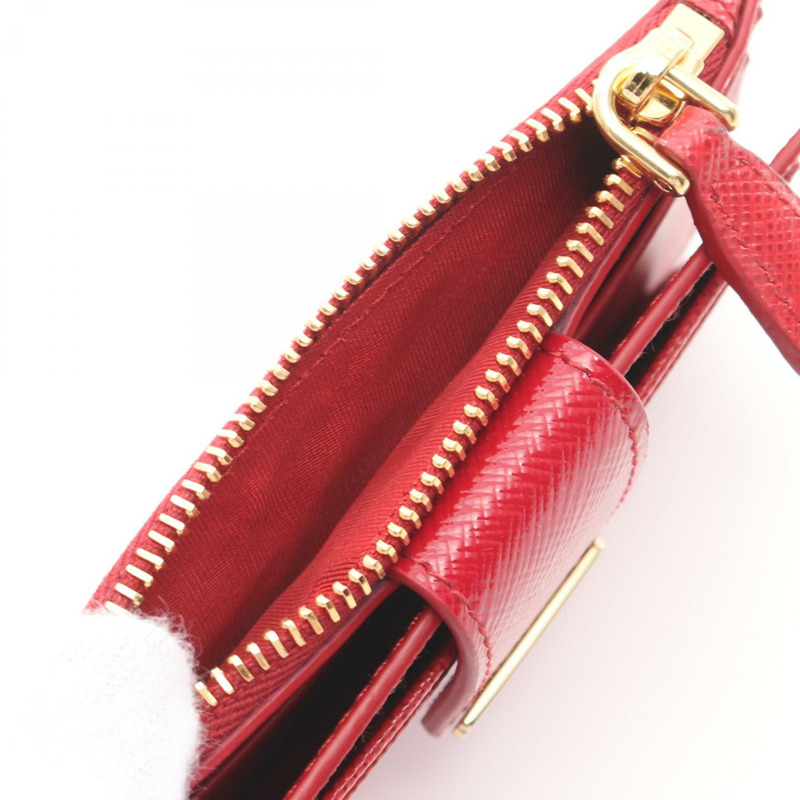 PRADA SAFFIANO TAB LU 零錢包 1MC0382C7XF068Z 皮革紅色全新女式-3