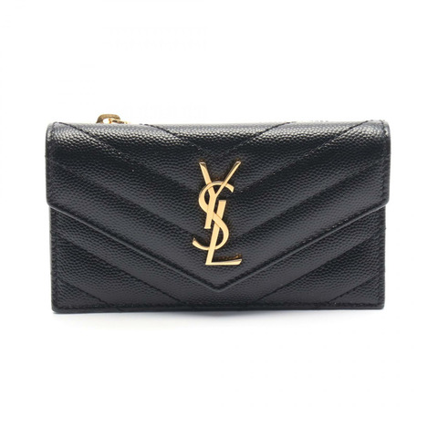 SAINT LAURENT Monogram fragment 卡片夾 612808BOW011000 皮革 黑色 全新 女款
