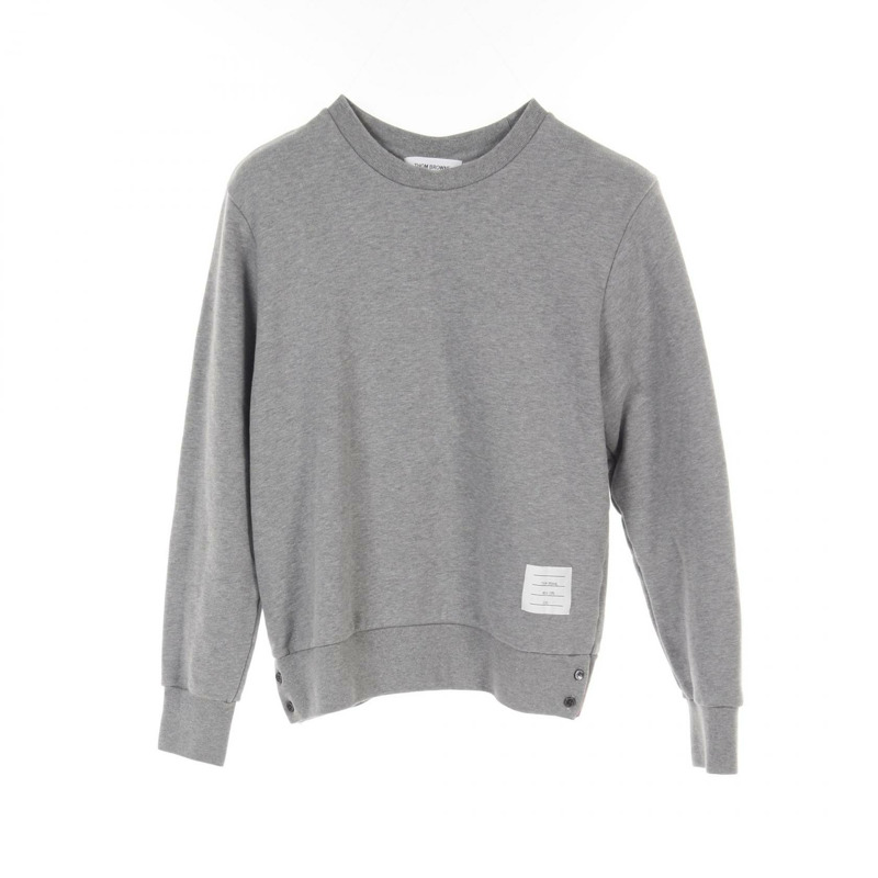 THOM BROWNE 經典回環條紋套頭衫 MJT085A-03377-055 棉灰色 二手男款-0