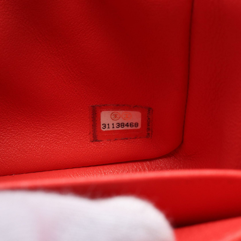 香奈兒迷你 Matelasse 鏈條單肩包 A35200 皮革紅色二手女款 GHW CC-4