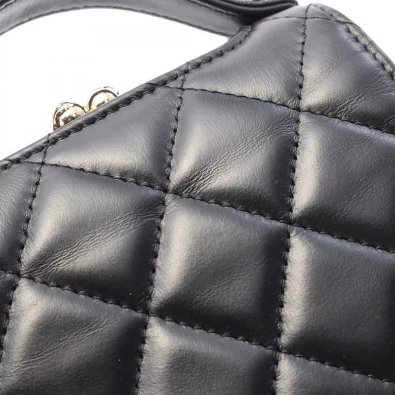 香奈兒 (CHANEL) 絎縫鏈條肩背包 AP2837 黑色皮革 二手 女士 GHW CC-7