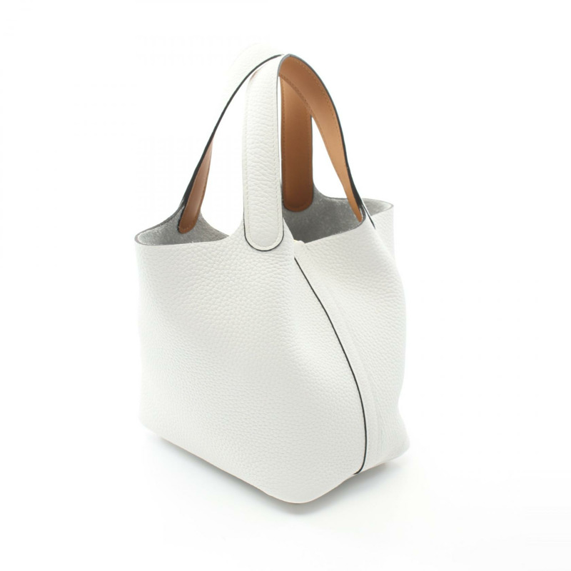 愛馬仕 Picotin Lock PM Eclat 手提包，Clemence 皮革，全新白色，二手，金色五金，女款-1