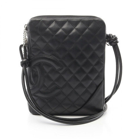 CHANEL Cambon 系列單肩斜背包 A25178 皮革黑色二手 SHW