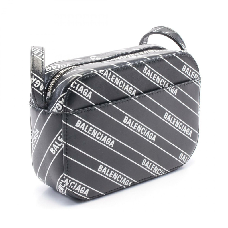 巴黎世家 (BALENCIAGA) EVERYDAY 相機 XS 肩背包 552372 皮革 黑色 白色 二手 女士-1