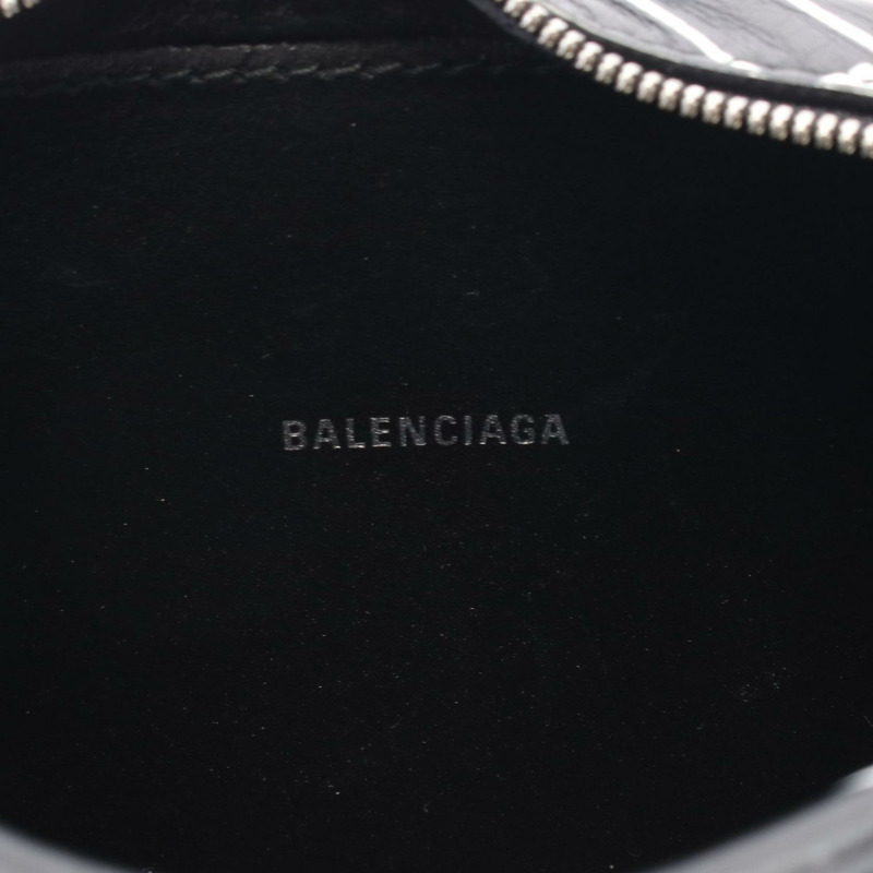 巴黎世家 (BALENCIAGA) EVERYDAY 相機 XS 肩背包 552372 皮革 黑色 白色 二手 女士-3