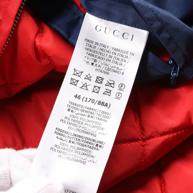 GUCCI 其他夾克 644018 尼龍 海軍藍 紅色 二手 男款-4