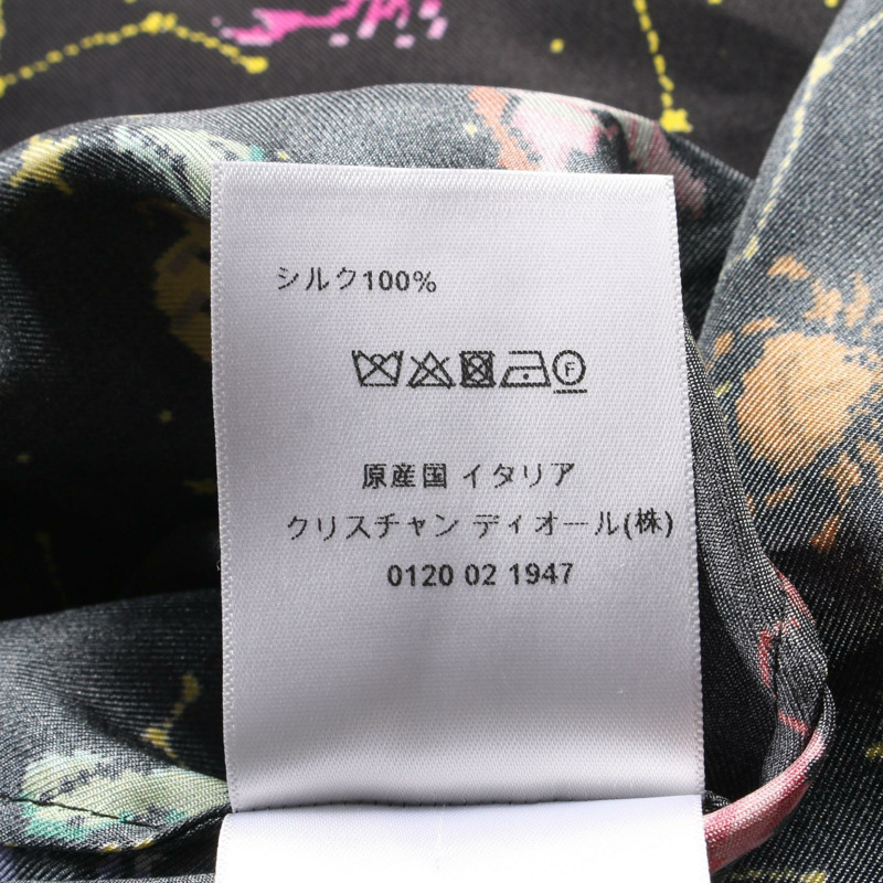 Christian Dior 星座像素襯衫 241V33A6633 絲綢黑色多色 #F36 二手 CD-3