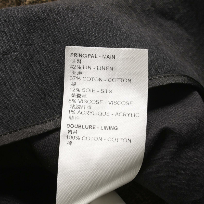 路易威登 Saruel 長褲 RW231A UQ8 布料 棉絲混紡 卡其色 黑色 二手 男款-3