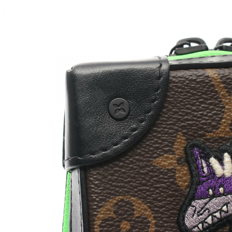 LOUIS VUITTON 軟行李箱手機盒斜背包 M80144 Monogram macassar 二手-7