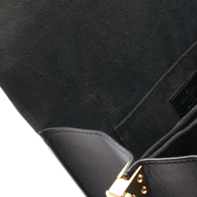 LOUIS VUITTON Dauphine MM LV Lock 兩用單肩包 M55821 皮革黑色二手-5