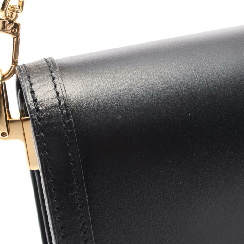 LOUIS VUITTON Dauphine MM LV Lock 兩用單肩包 M55821 皮革黑色二手-8