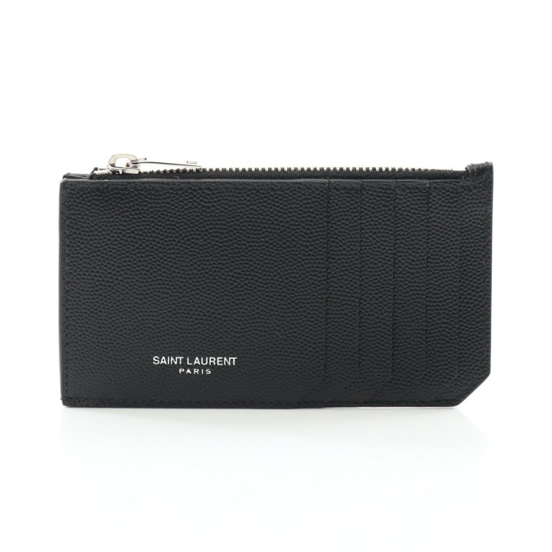 SAINT LAURENT Fragment Zip Pouch 零錢包 609362BTY0N1000 皮革 黑色 全新 男女通用-0