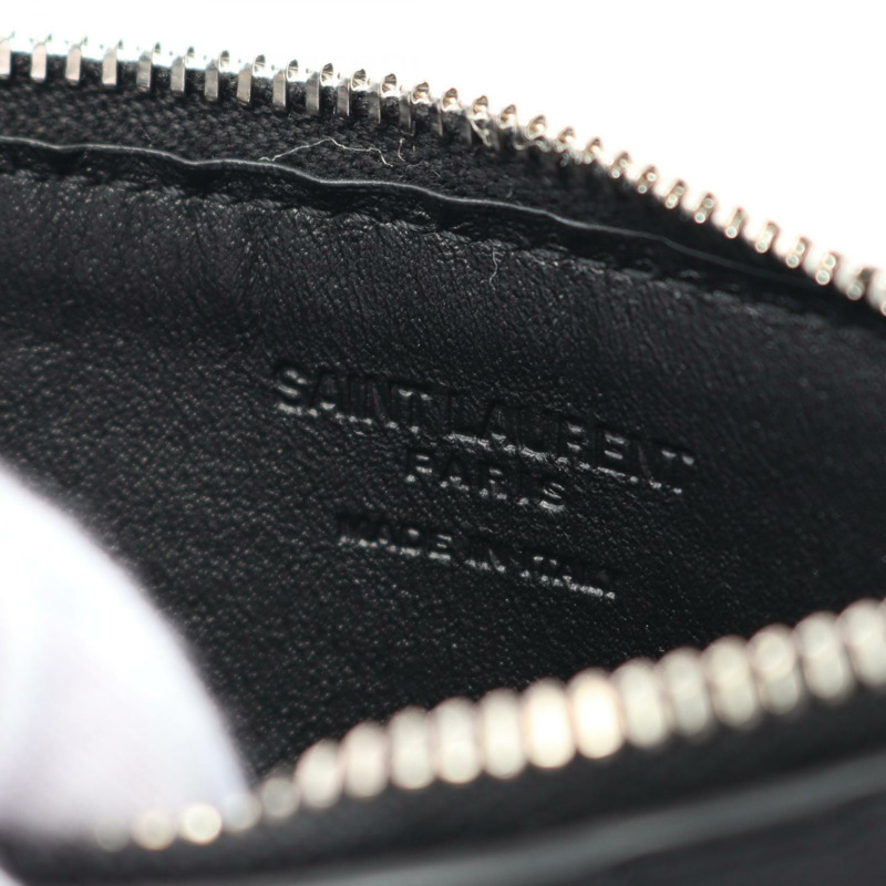 SAINT LAURENT Fragment Zip Pouch 零錢包 609362BTY0N1000 皮革 黑色 全新 男女通用-3
