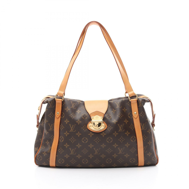 LOUIS VUITTON Stresa PM 單肩包 M51186 Monogram 皮革 棕色 二手-0