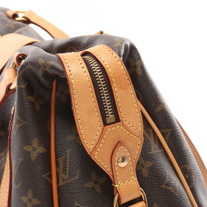 LOUIS VUITTON Stresa PM 單肩包 M51186 Monogram 皮革 棕色 二手-9