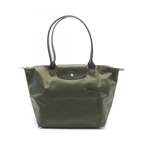 Longchamp Le Pliage 綠色 L 手提包 L1899919479L 帆布皮革卡其色新款女款