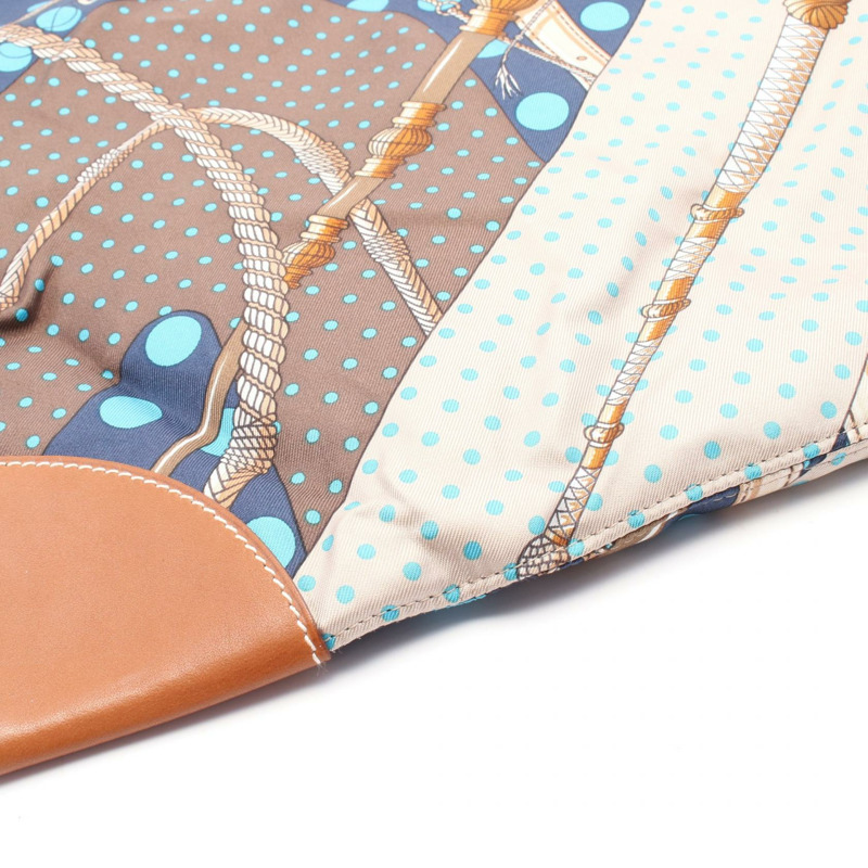 HERMES Silky City PM Clic Clac a Pois 單肩包 P 絲綢皮革米色 SHW-7
