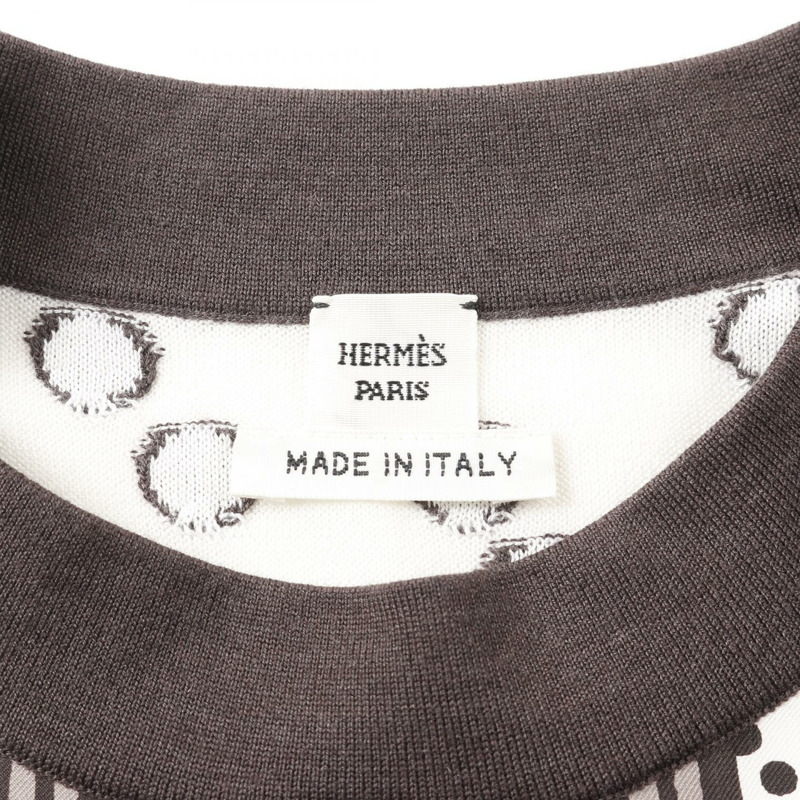 HERMES Garde Robe Pop #38 套頭衫斜紋布 Laine T卹 5E2806DL 真絲羊絨-2