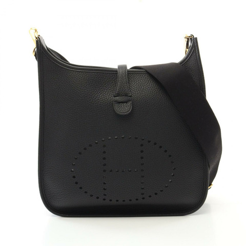 HERMES Evelyne 3 PM 肩斜背包 W Taurillon Clemence 黑色二手 GHW