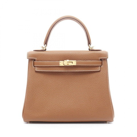 HERMES Kelly 25 手提單肩包 U 044624CC Togo 皮革金色二手 GHW