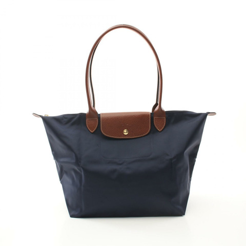 Longchamp Le Pliage Original L 托特包 L1899089P68 帆布皮革海軍藍棕色全新女款