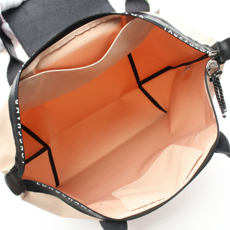 Longchamp Le Pliage Energy L 手袋 L1899HSR542 織布皮革粉紅黑色全新女款-2
