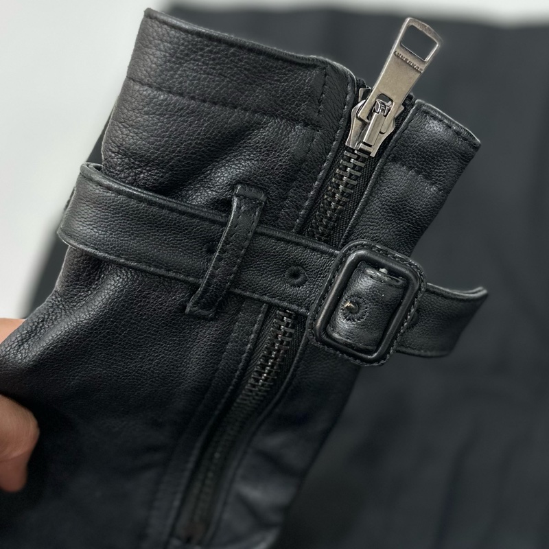 burberry 黑色 兩件式 羊皮 皮外套 風衣外套 長大衣 長風衣-27