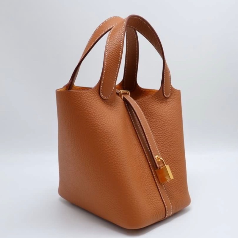 全新Hermès 菜籃子Picotin18金棕金11404專櫃-2