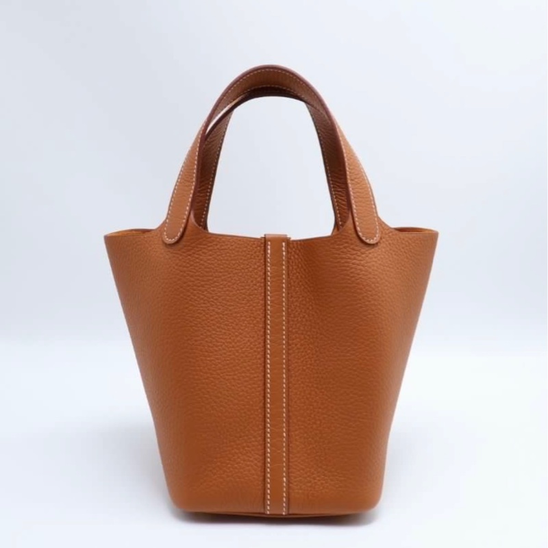 全新Hermès 菜籃子Picotin18金棕金11404專櫃-4