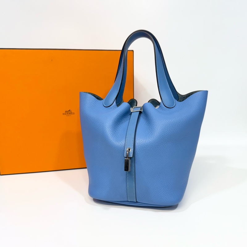 Hermes 2T天堂藍TC皮PICOTIN 22-11