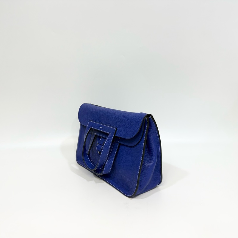 hermes 7T電光藍TC皮Halzan 31cm五用包-2