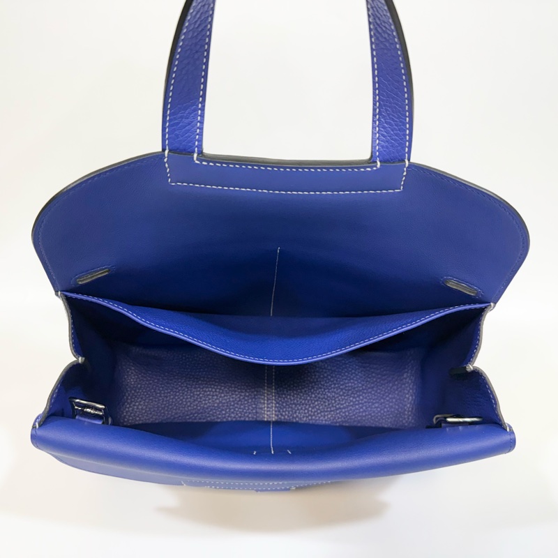 hermes 7T電光藍TC皮Halzan 31cm五用包-8