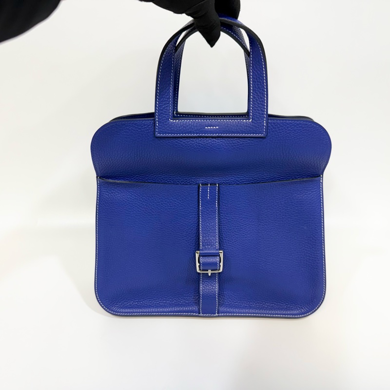 hermes 7T電光藍TC皮Halzan 31cm五用包-9