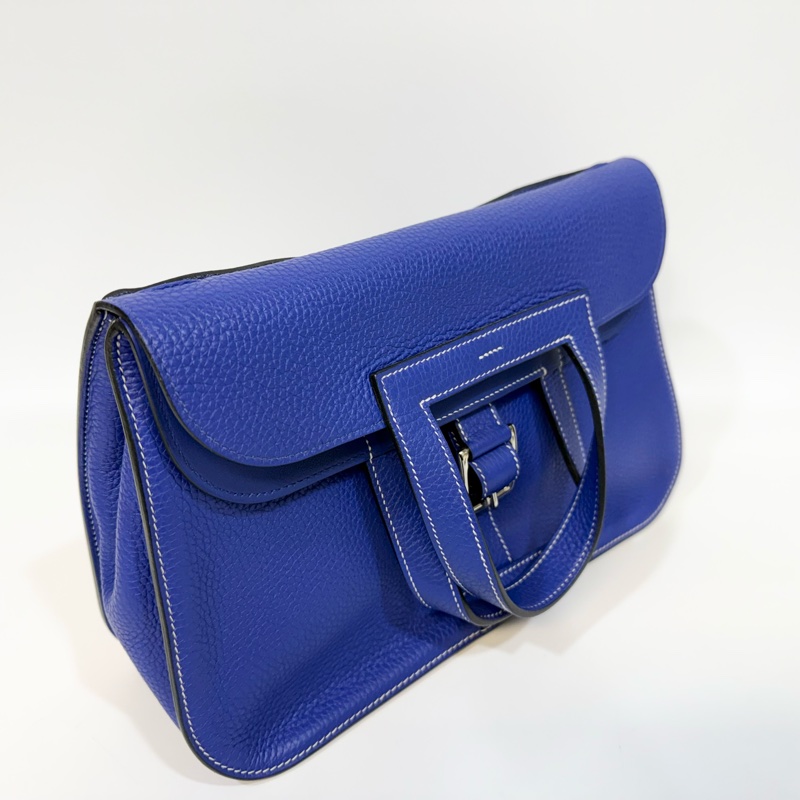 hermes 7T電光藍TC皮Halzan 31cm五用包-12