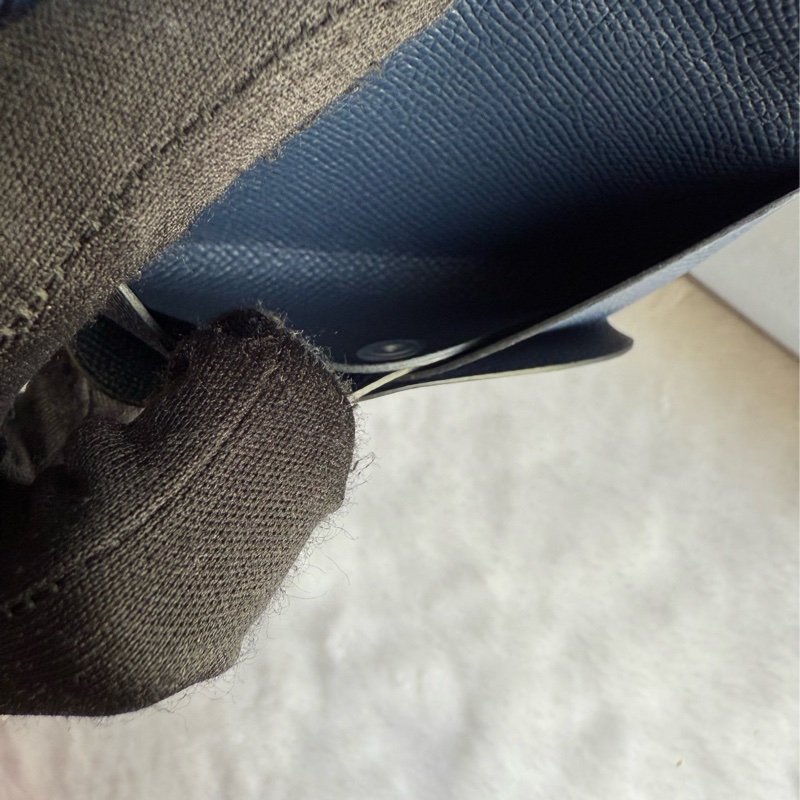 Hermes Calvi Duo Epsom皮釦式卡片夾/零錢包(海軍藍)-2