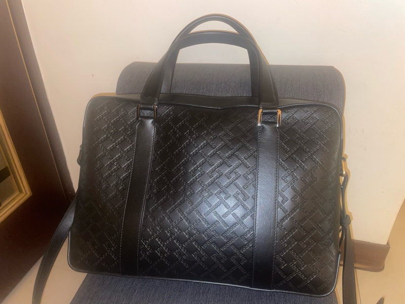 Versace 牛皮專櫃精品正品義大利製 手提公事包肩背包斜背包側背包-2