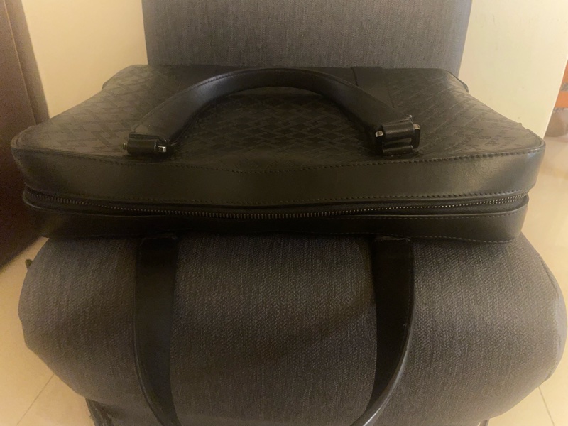 Versace 牛皮專櫃精品正品義大利製 手提公事包肩背包斜背包側背包-5