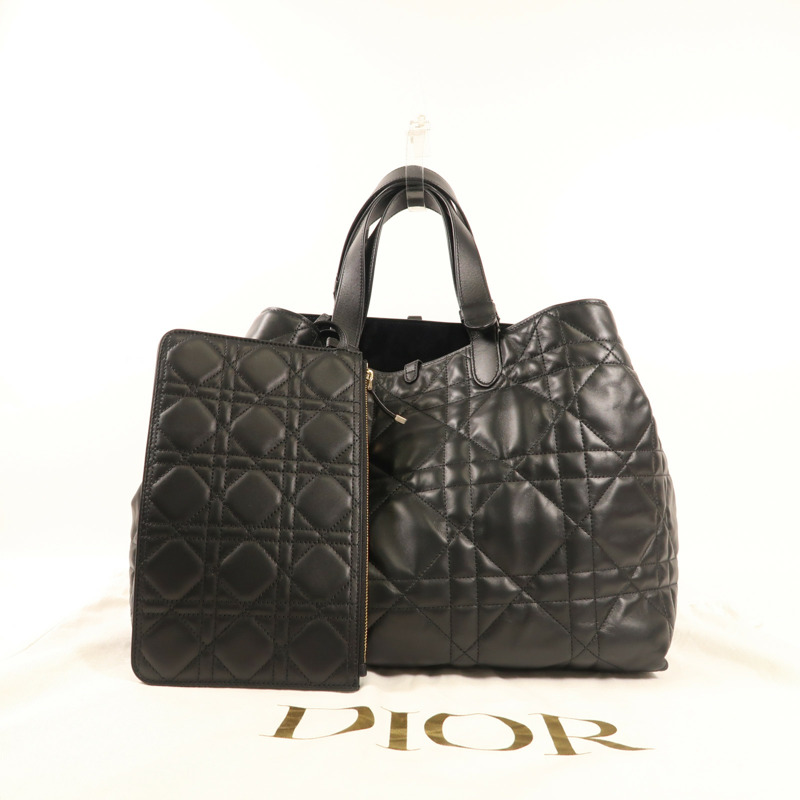 Dior 牛皮皮革Large Dior Toujours銀扣手挽袋-8