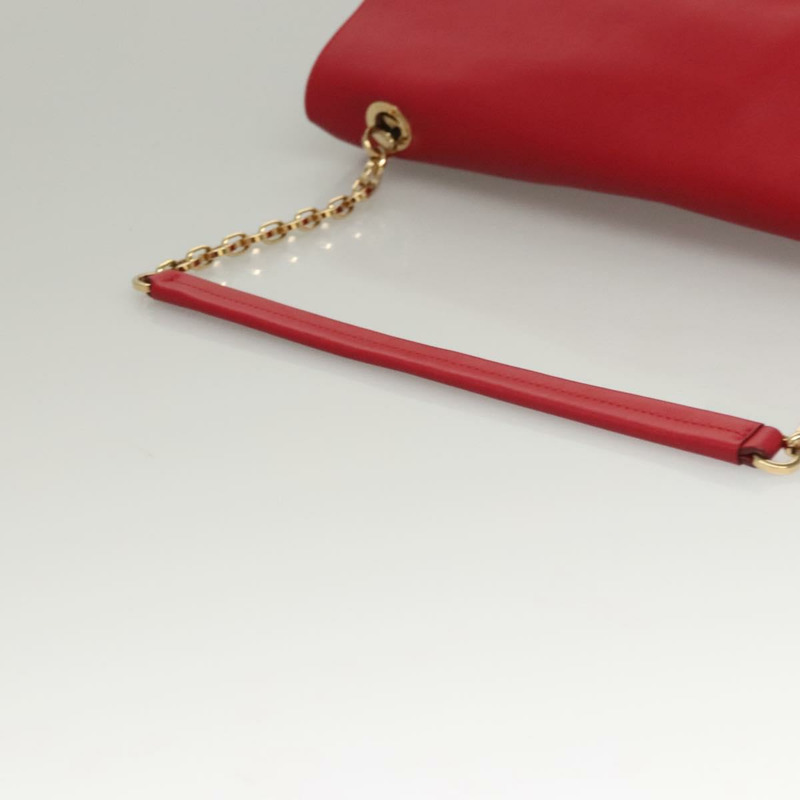 【日本直送】Salvatore Ferragamo Gancini 鏈條單肩包 皮革 紅金 正品 117738-6